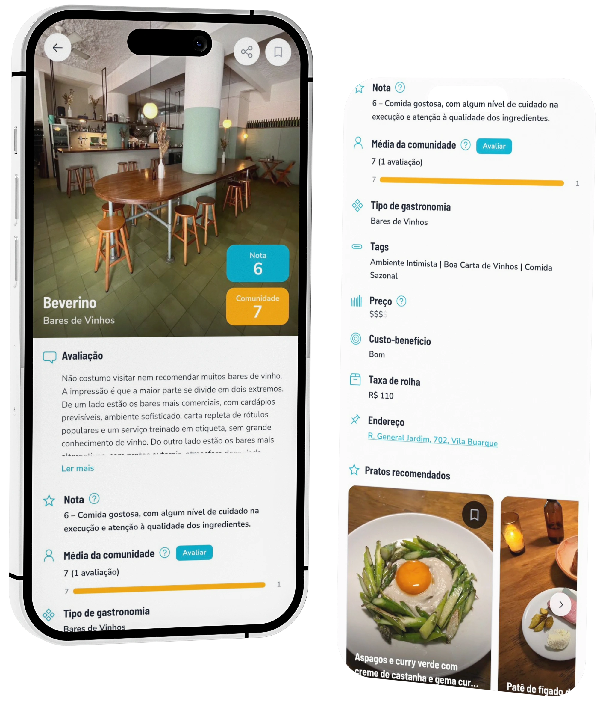 Tela de avaliação do app Gastronomium
